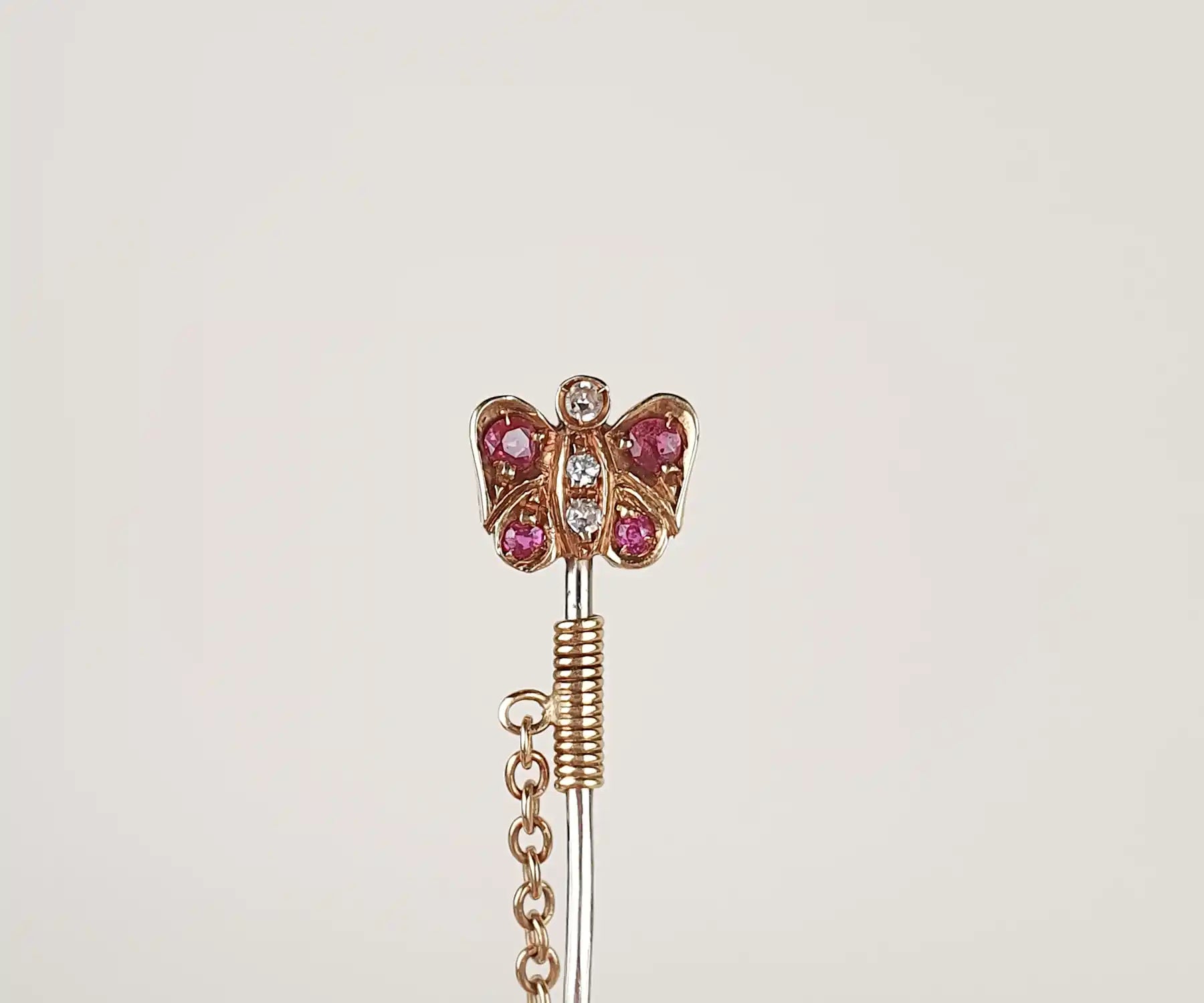 Molo-Me-Antique-Ruby-and-Diamond-Hat-Pin-In-18ct-gold-Monika-Ogorek