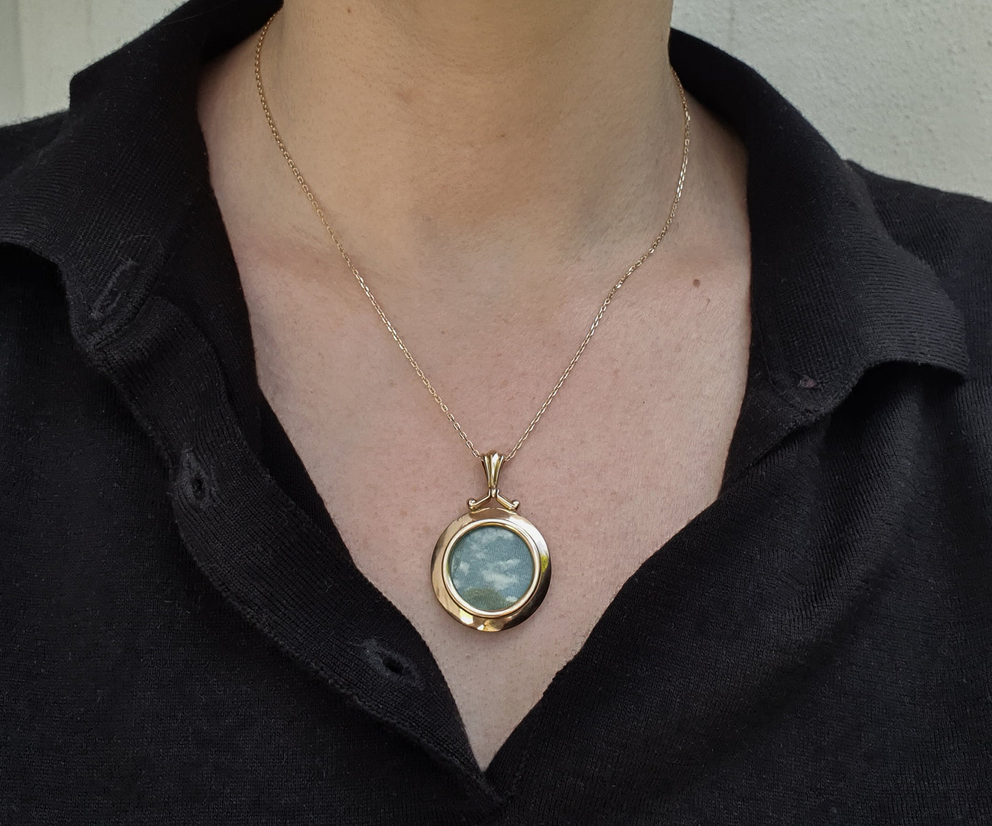 Edwardian Double Sided Locket Pendant in Gold