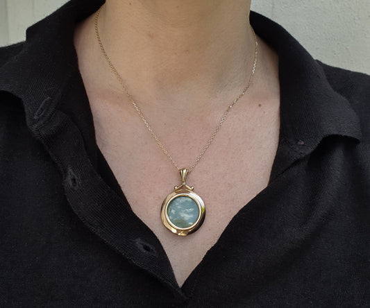 Edwardian Double Sided Locket Pendant in Gold
