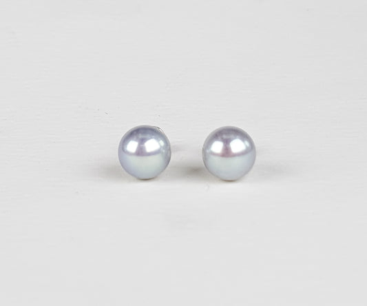 Stunning Grey Pearl Ear Stud Screw Back Earrings