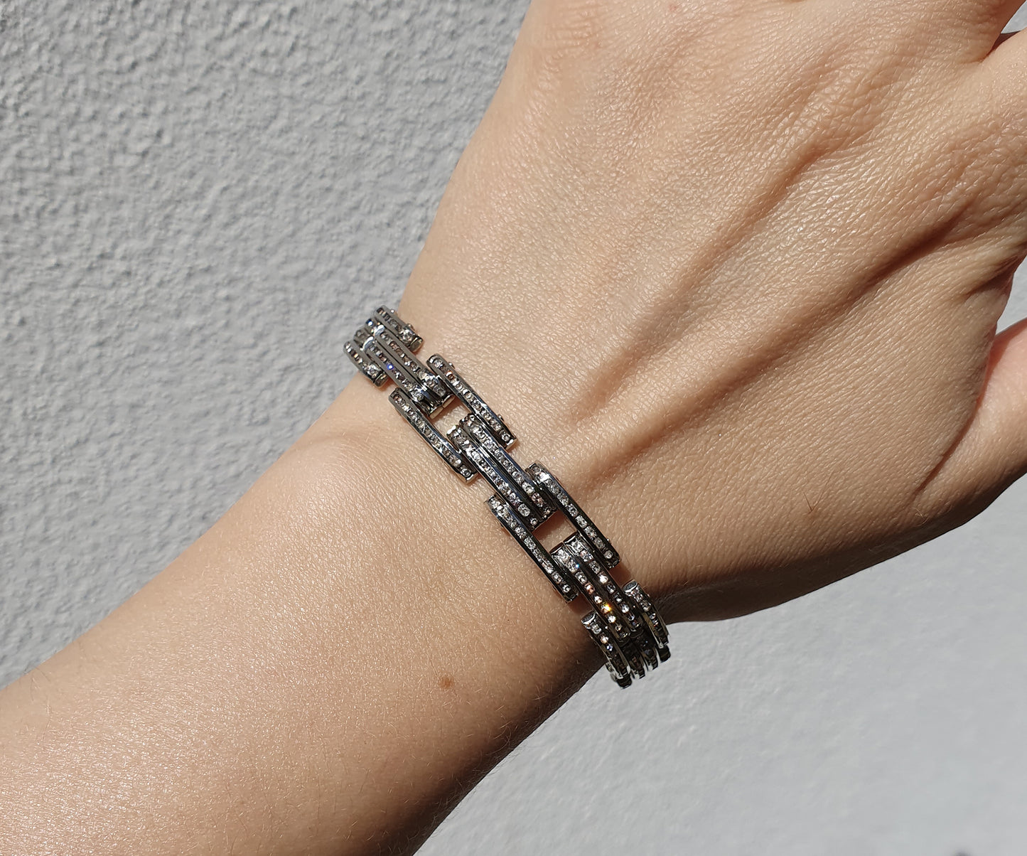 1950 Esha Randel DRGM Tank Track Diamante Bracelet