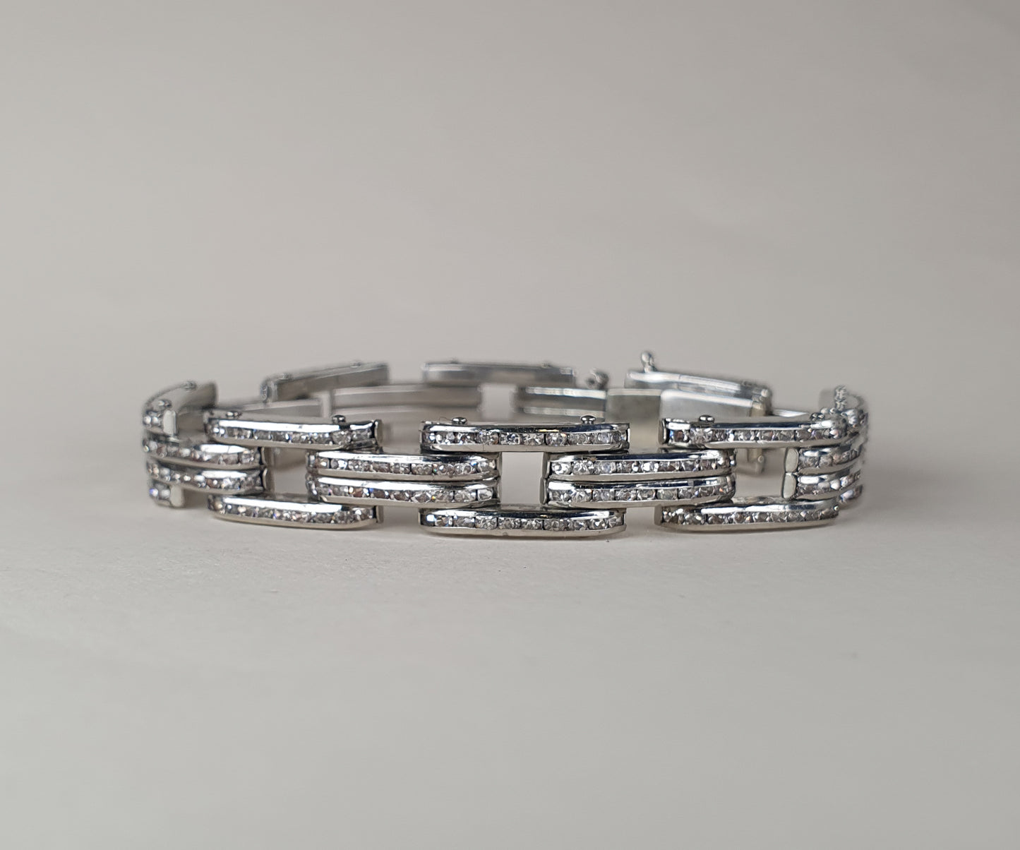 1950 Esha Randel DRGM Tank Track Diamante Bracelet