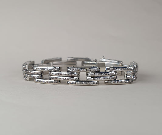 1950 Esha Randel DRGM Tank Track Diamante Bracelet