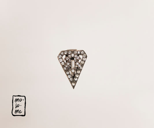 Art Deco Silver and Crystal Dress Pin/ Pendant