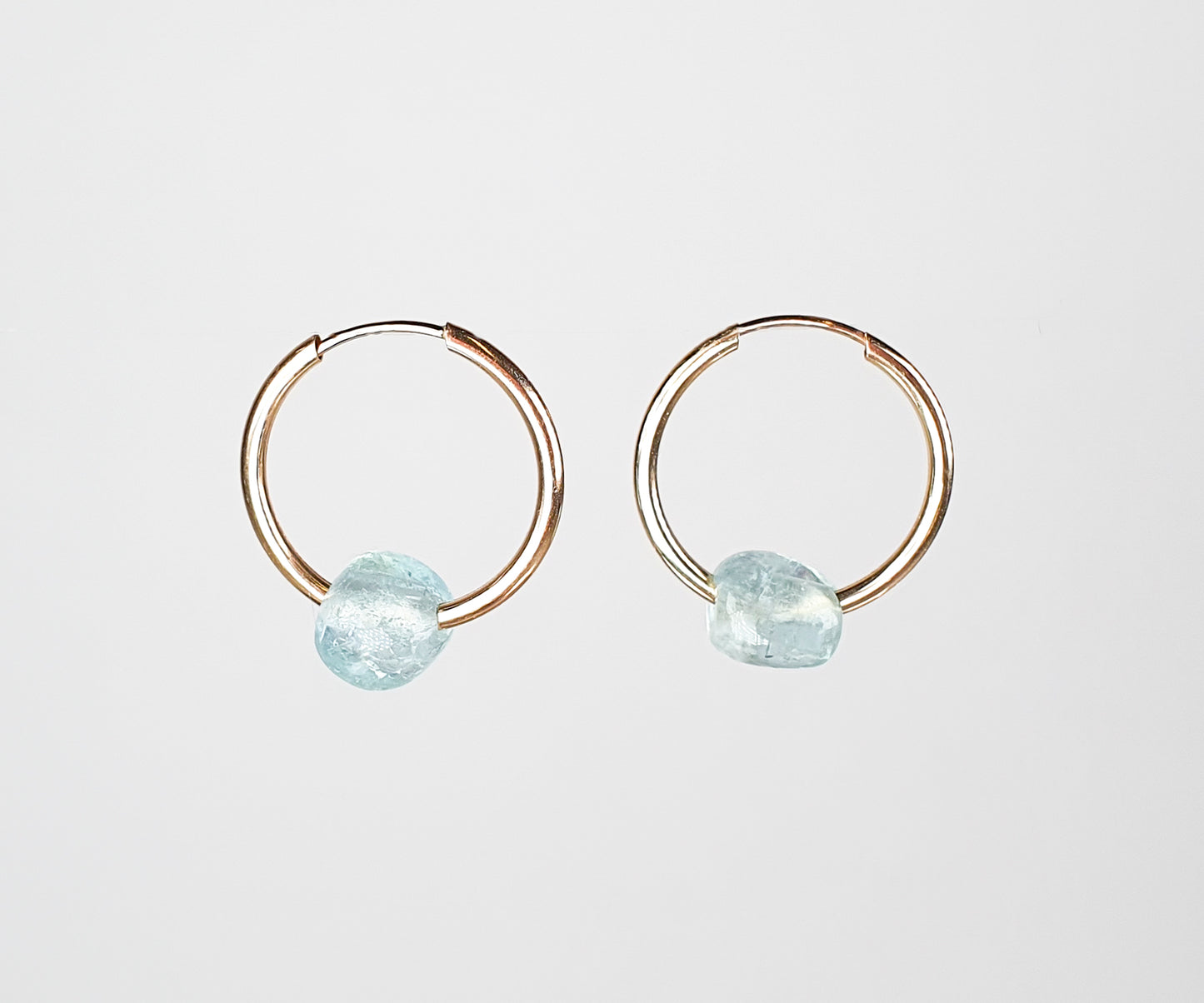 Mama Ania Hoops with Aquamarine