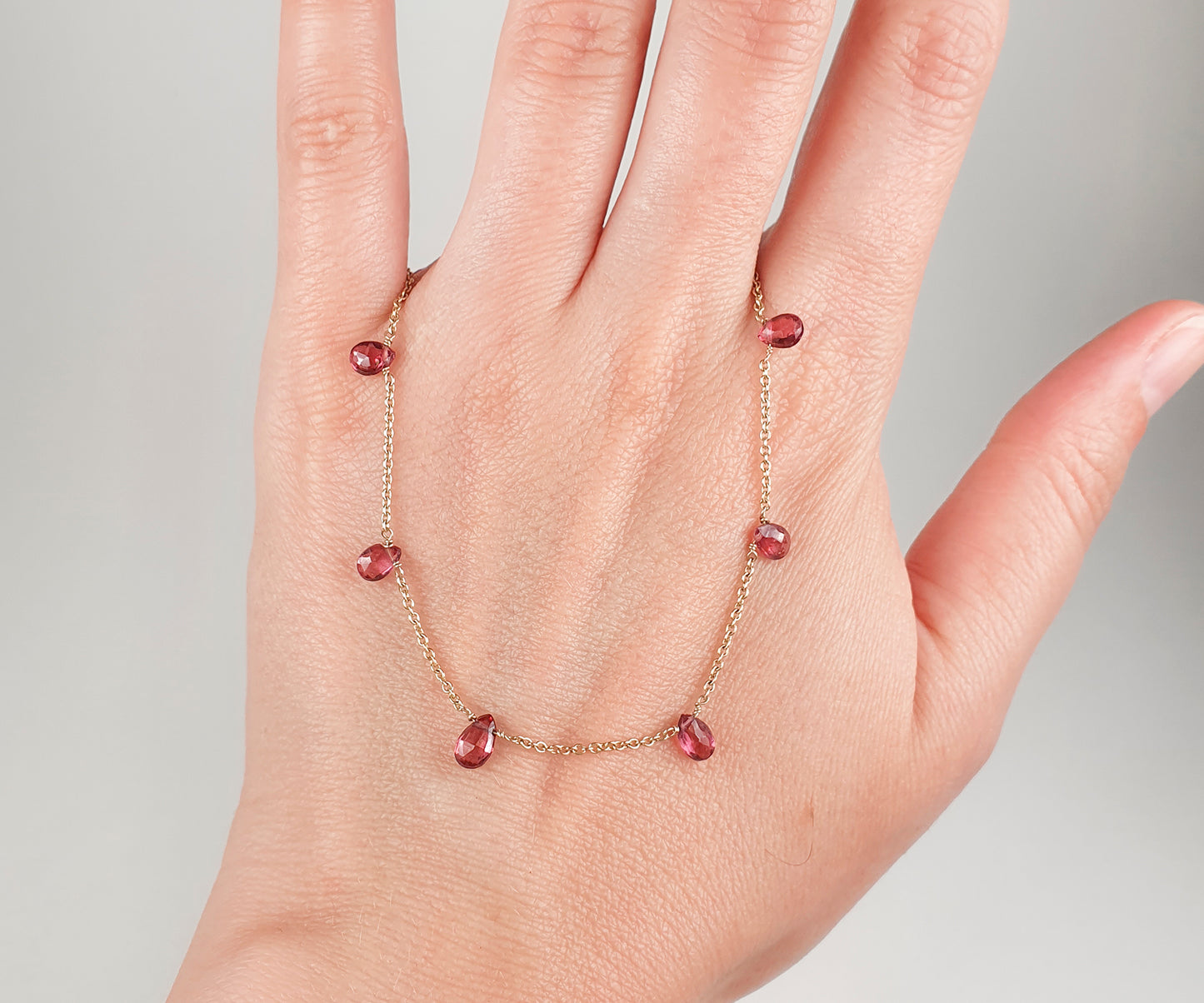 Mama Ania Garnet Drop Fringe Necklace
