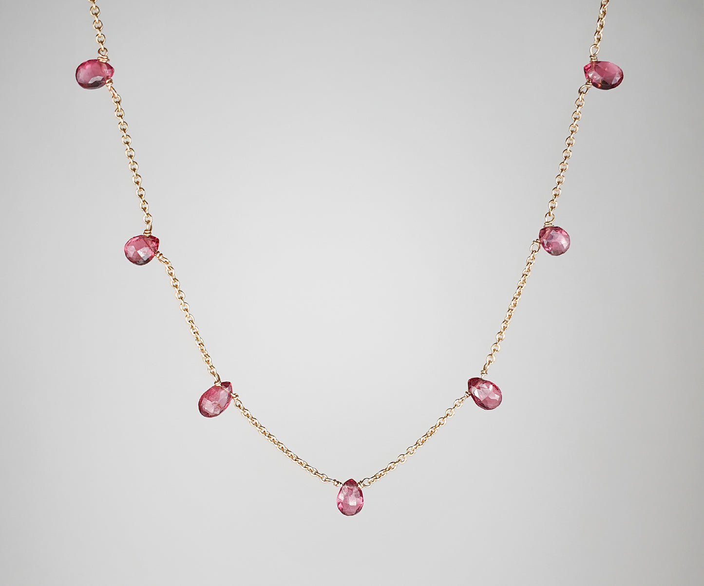 Mama Ania Garnet Drop Fringe Necklace