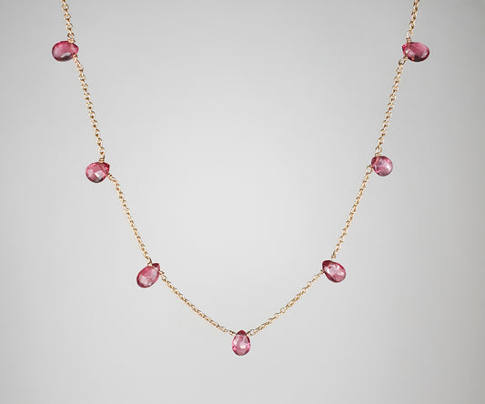 Mama Ania Garnet Drop Fringe Necklace