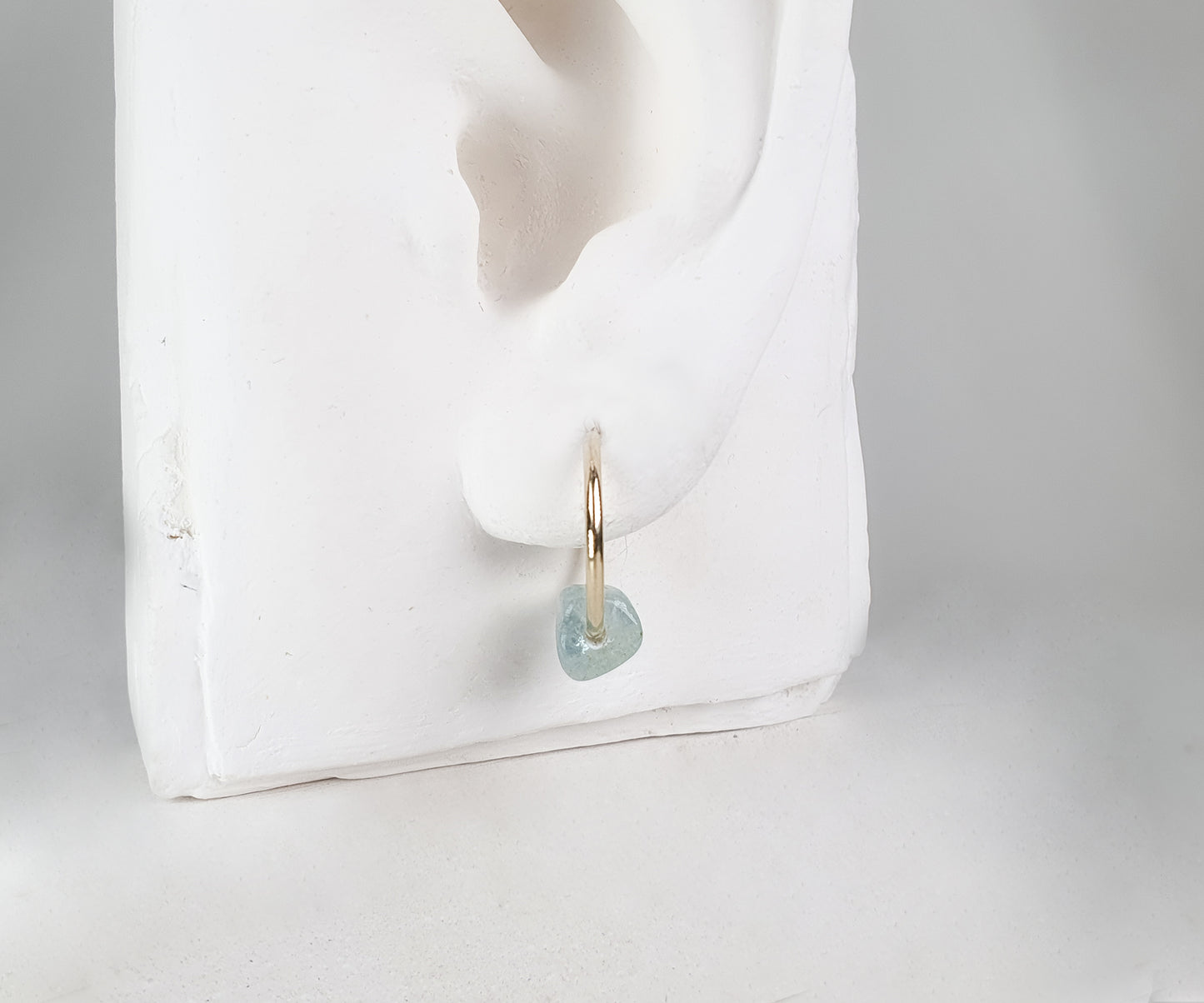 Mama Ania Hoops with Aquamarine