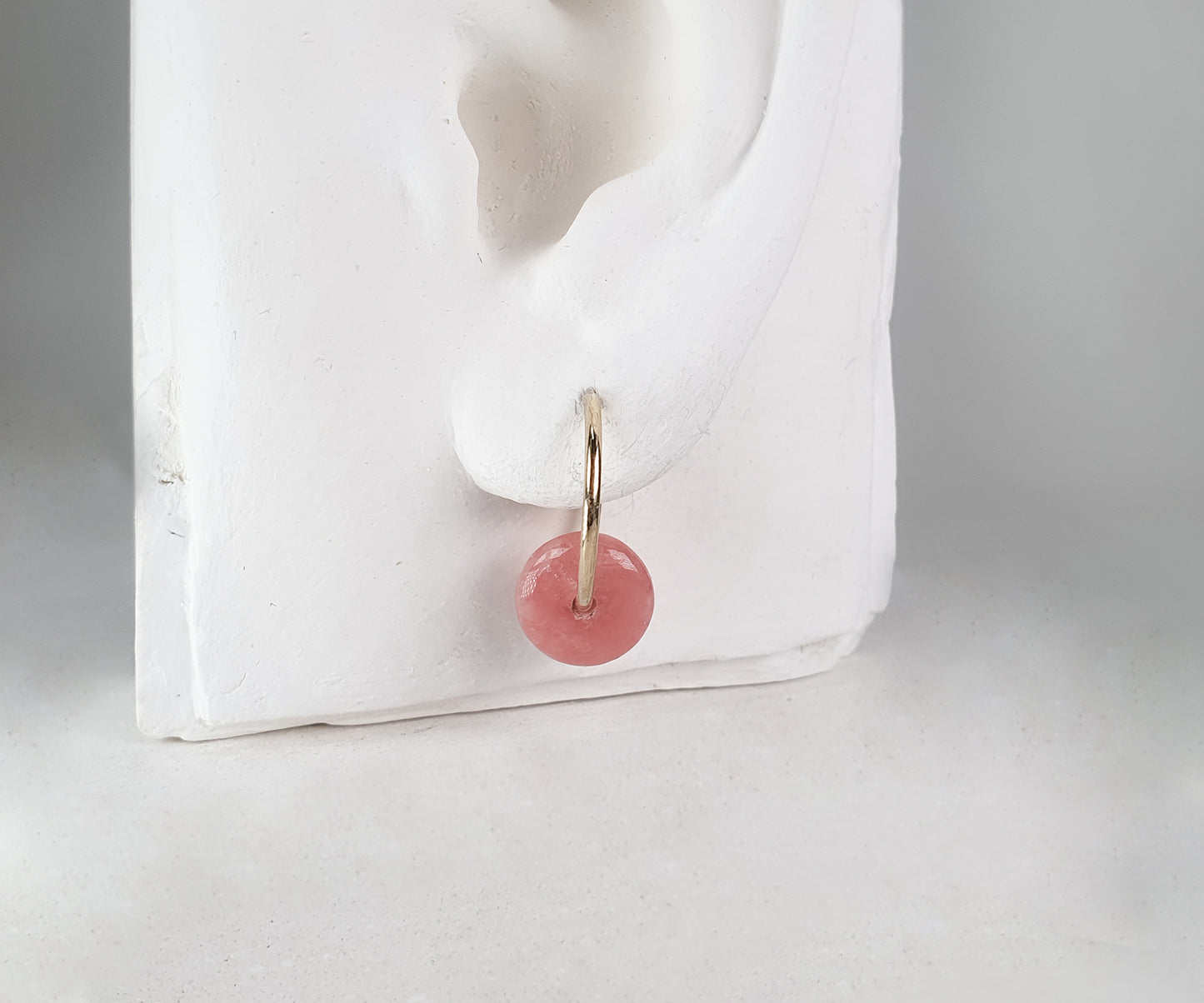 Mama Ania Hoops with Rhodochrosite