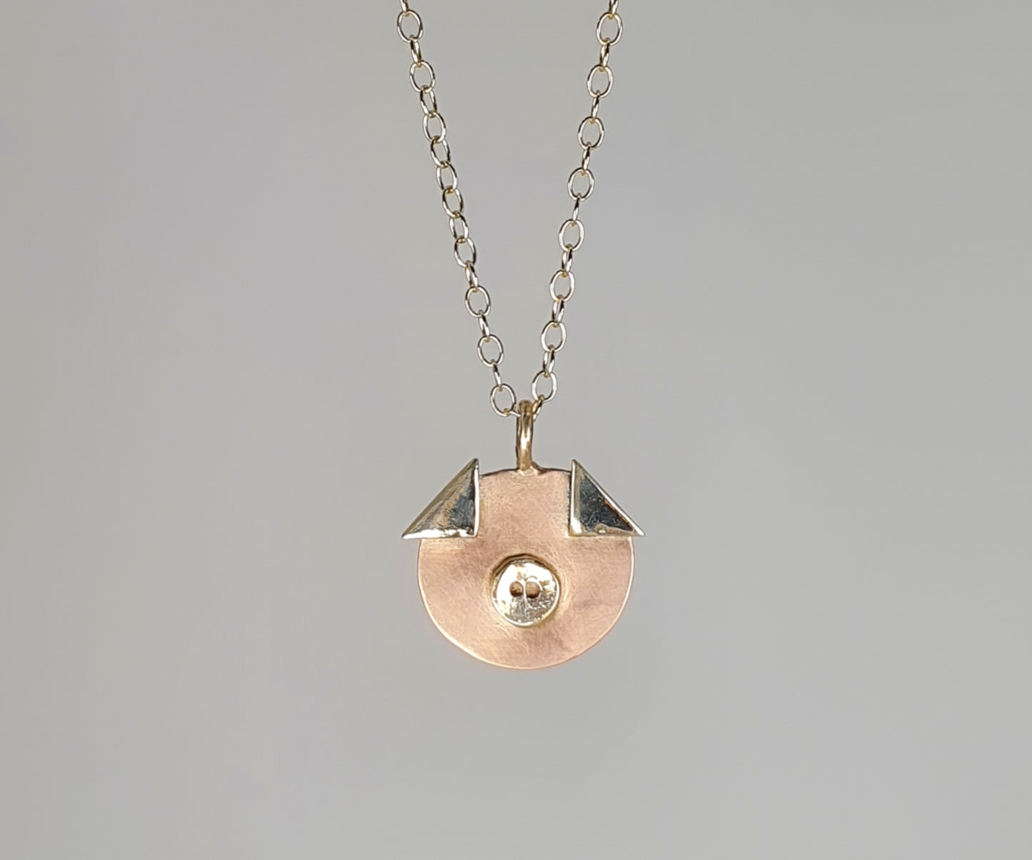 Piglet Necklace in Mixed 9ct Recycled Gold