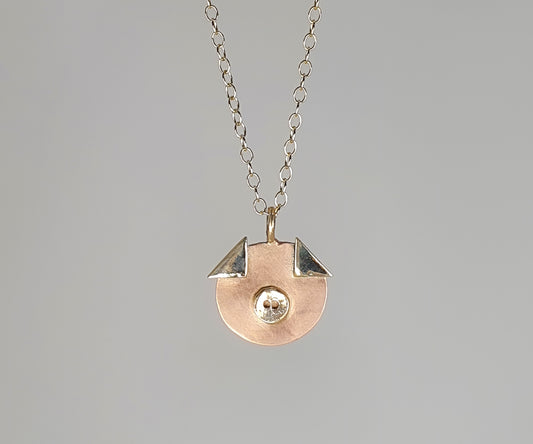 Piglet Necklace in Mixed 9ct Recycled Gold