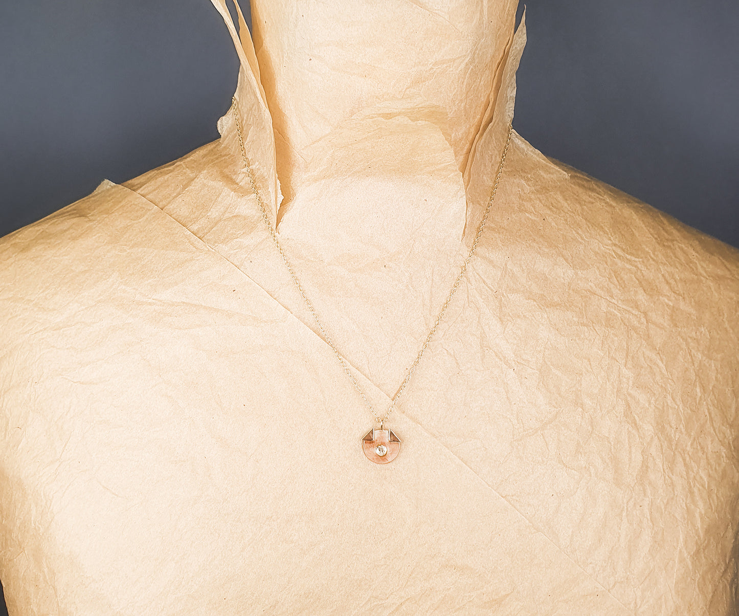 Piglet Necklace in Mixed 9ct Recycled Gold