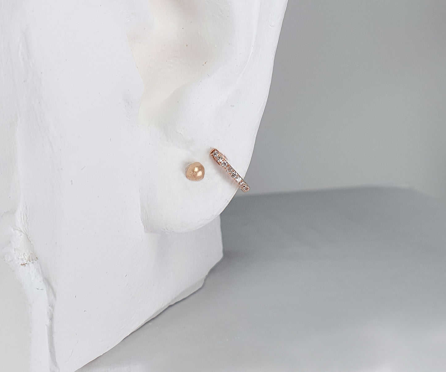 Diamond Pave 18ct Rose Gold Hoops