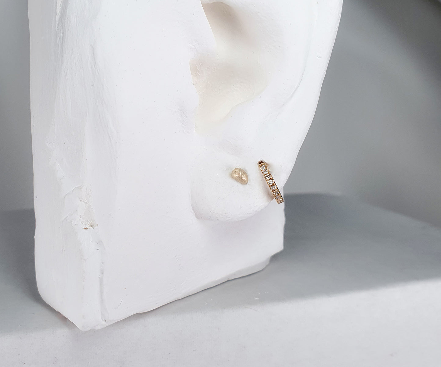 Diamond Pave 18ct Gold Hoops