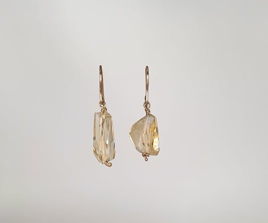 Citrine Nuggets Drop Earrings