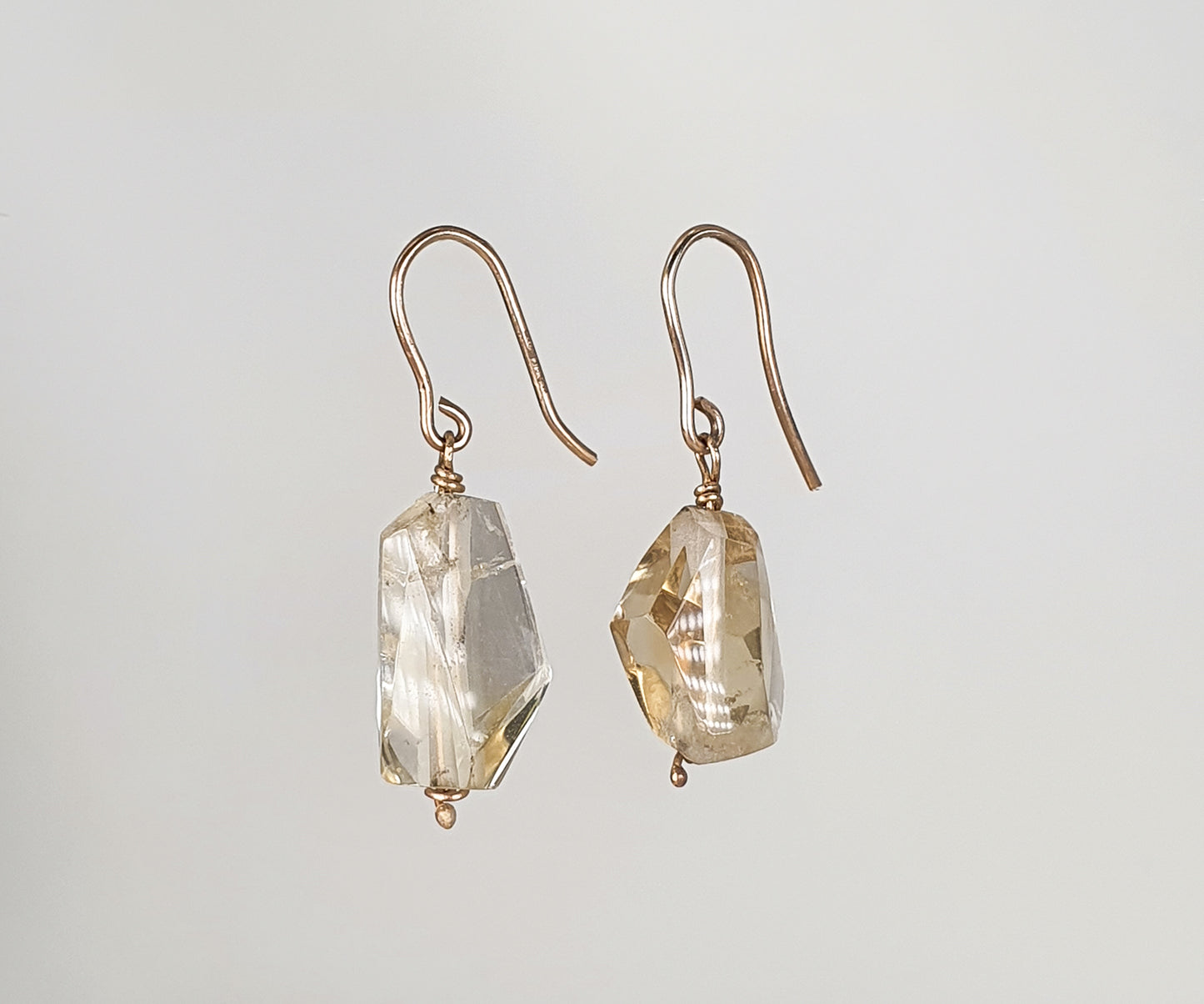 Citrine Nuggets Drop Earrings