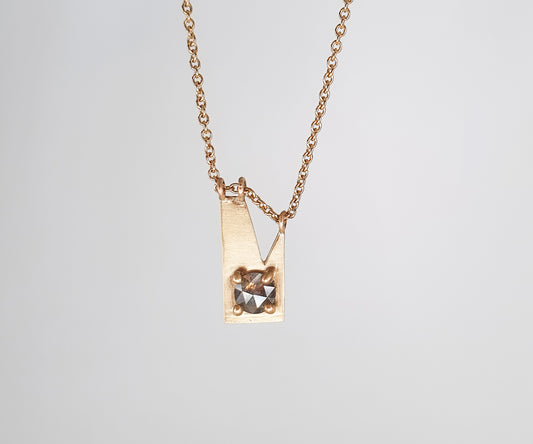 Skyline Necklace with Salt and Pepper Rose Cut Diamond