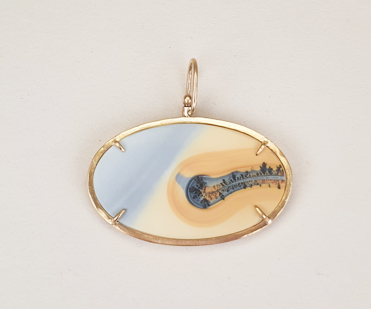 Maligano Landscape Jasper Pendant in Gold