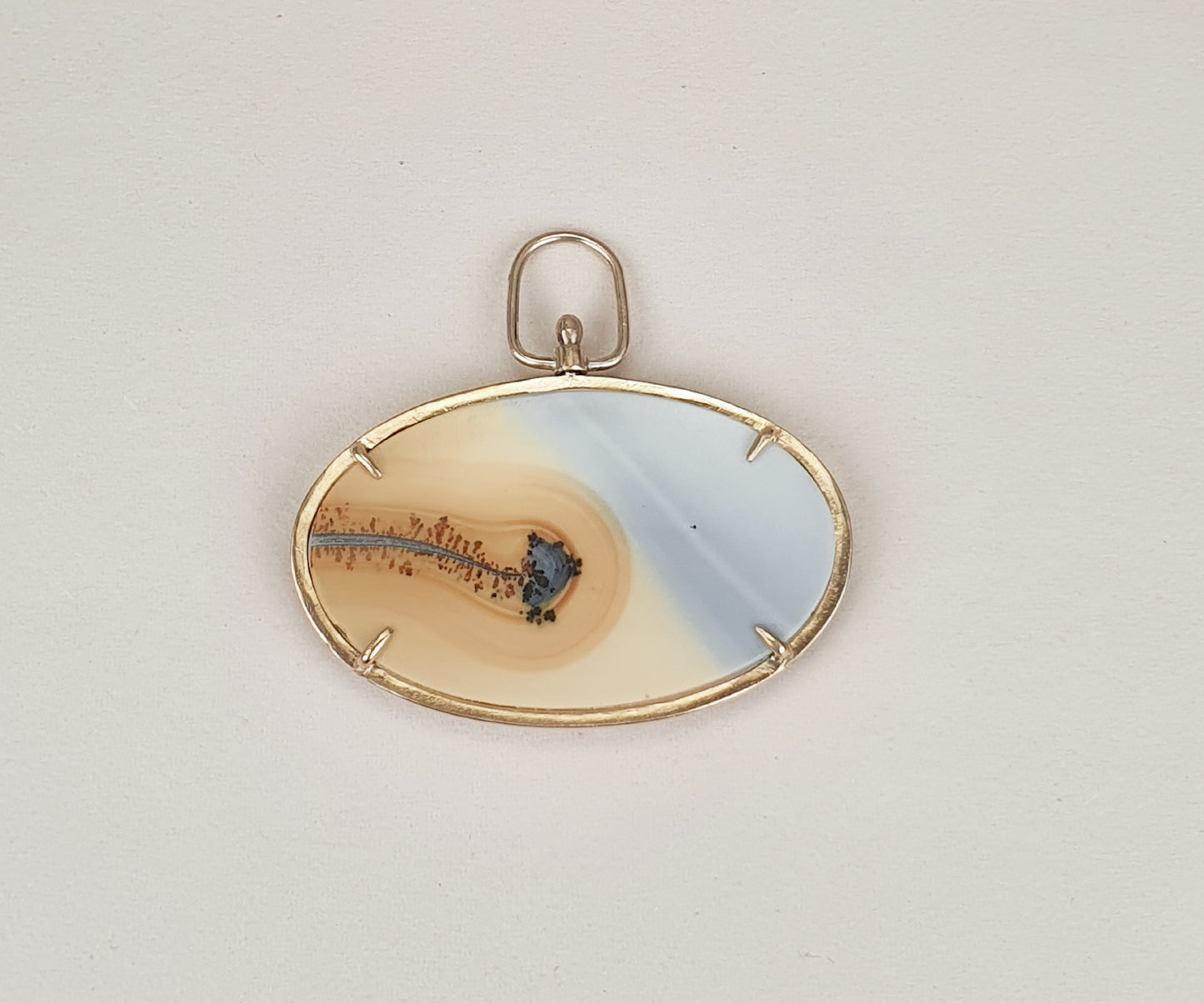 Maligano Landscape Jasper Pendant in Gold