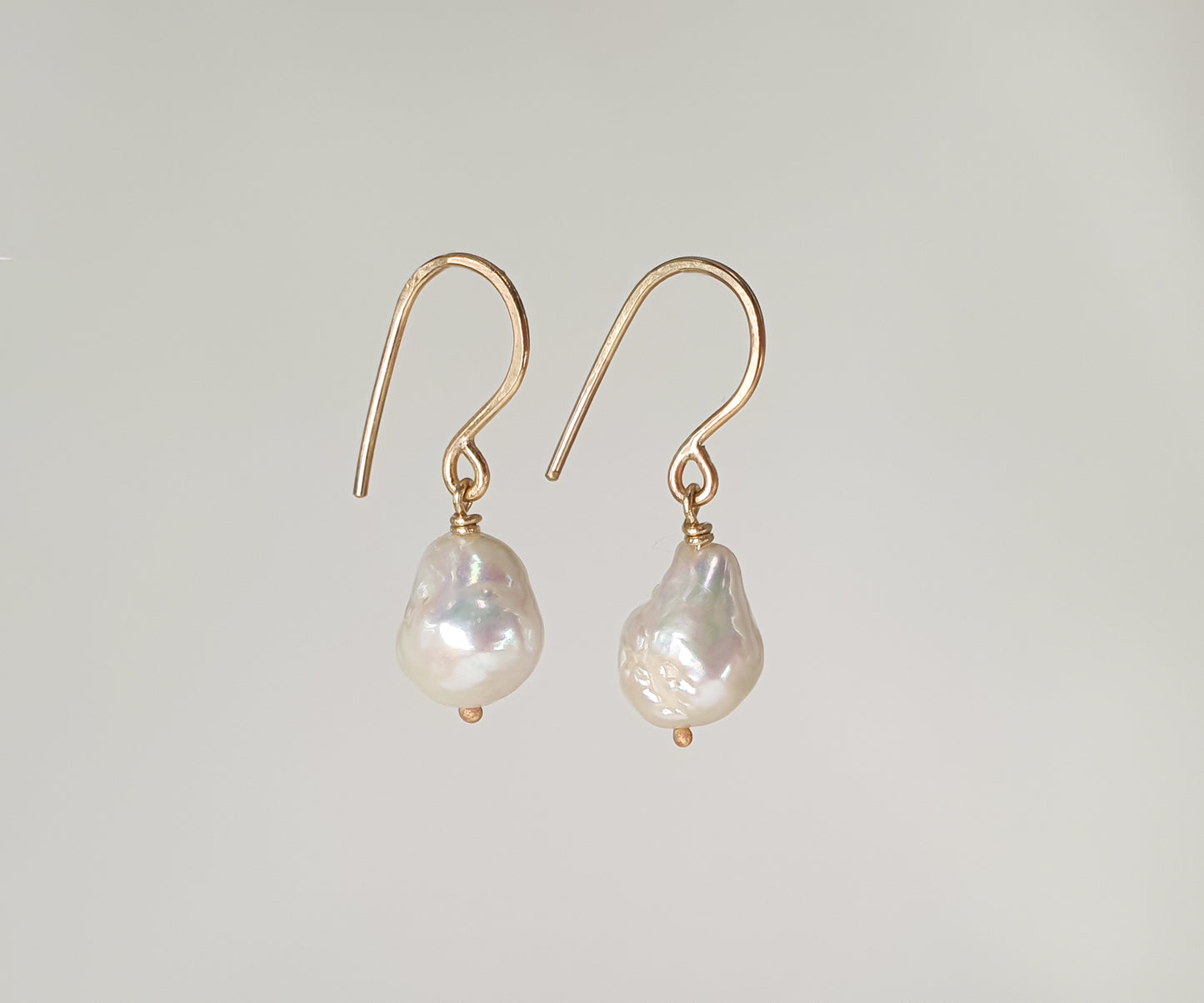 Mini White Baroque Pearl Earrings