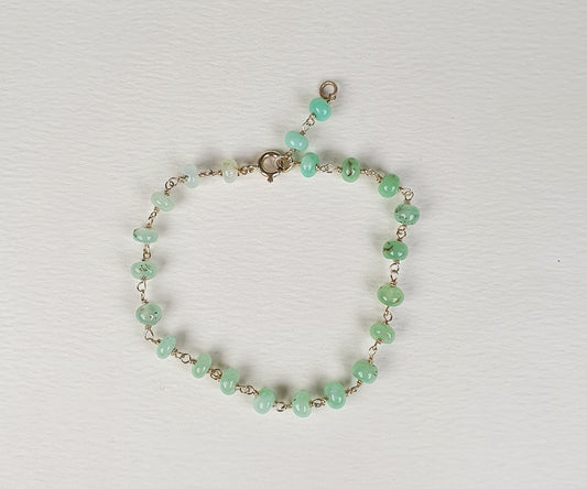Ombre Minty Chrysoprase and 9ct Gold Bracelet