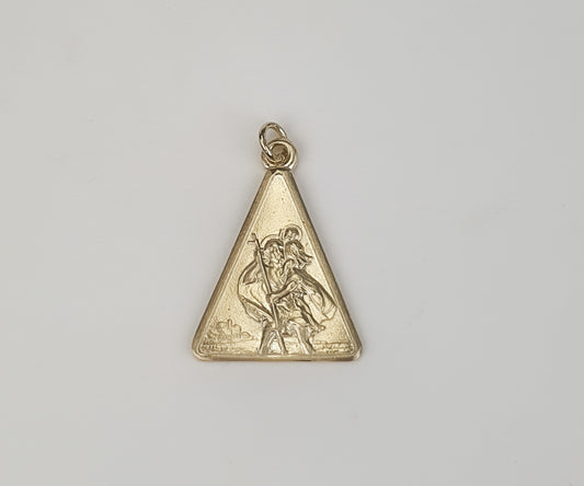 Triangular St. Christopher in  Solid Gold