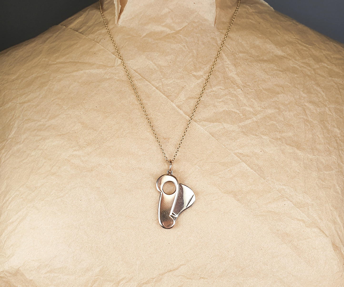 Vintage Gold and Steel Cigarillo Cutter Pendant