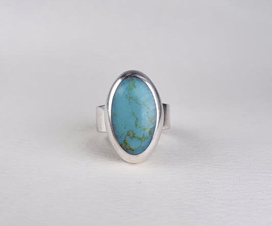 Vintage Mexican Turquoise Ring in Silver
