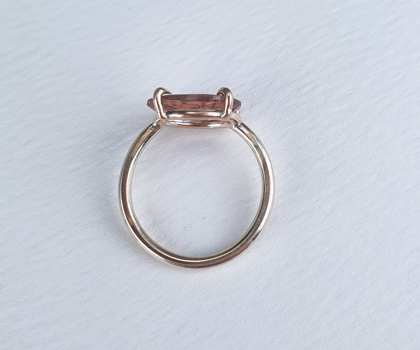 Peach Tourmaline Candy Ring in Solid Gold