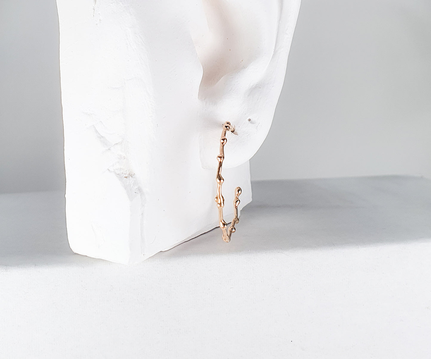 Large Kleks Hoops in Solid Gold