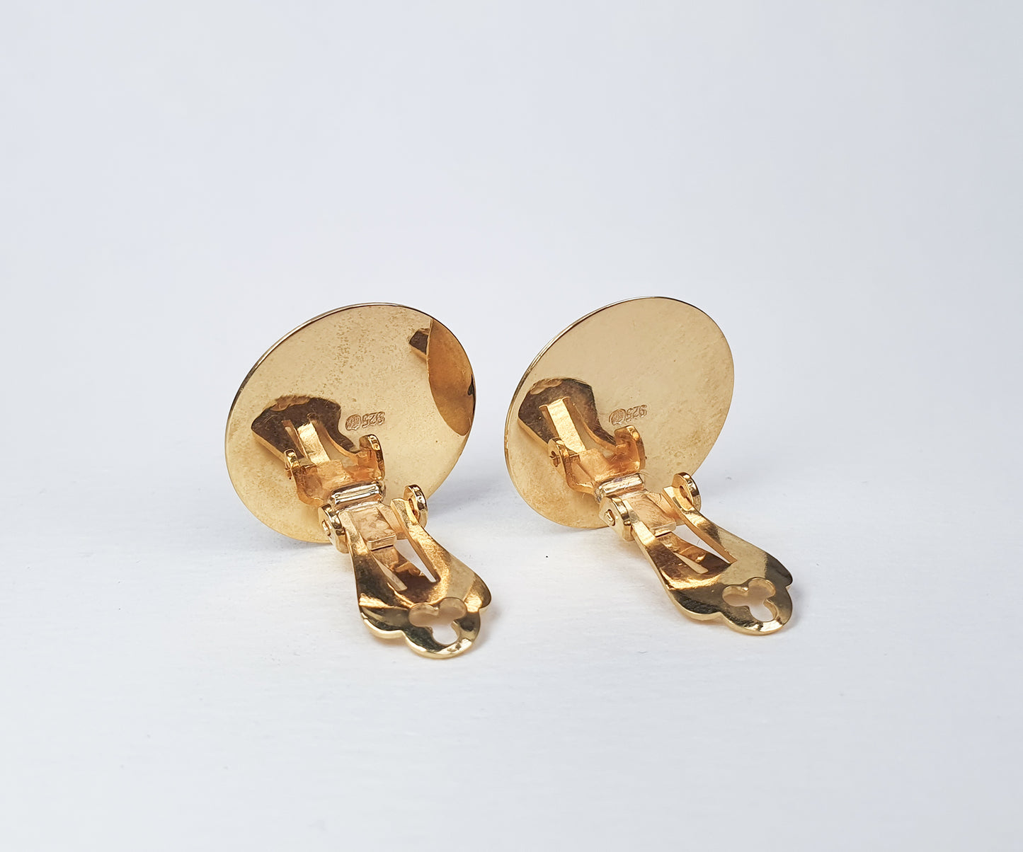 Upcycled Smiley Clip On Earrings in Gold Plated Silver