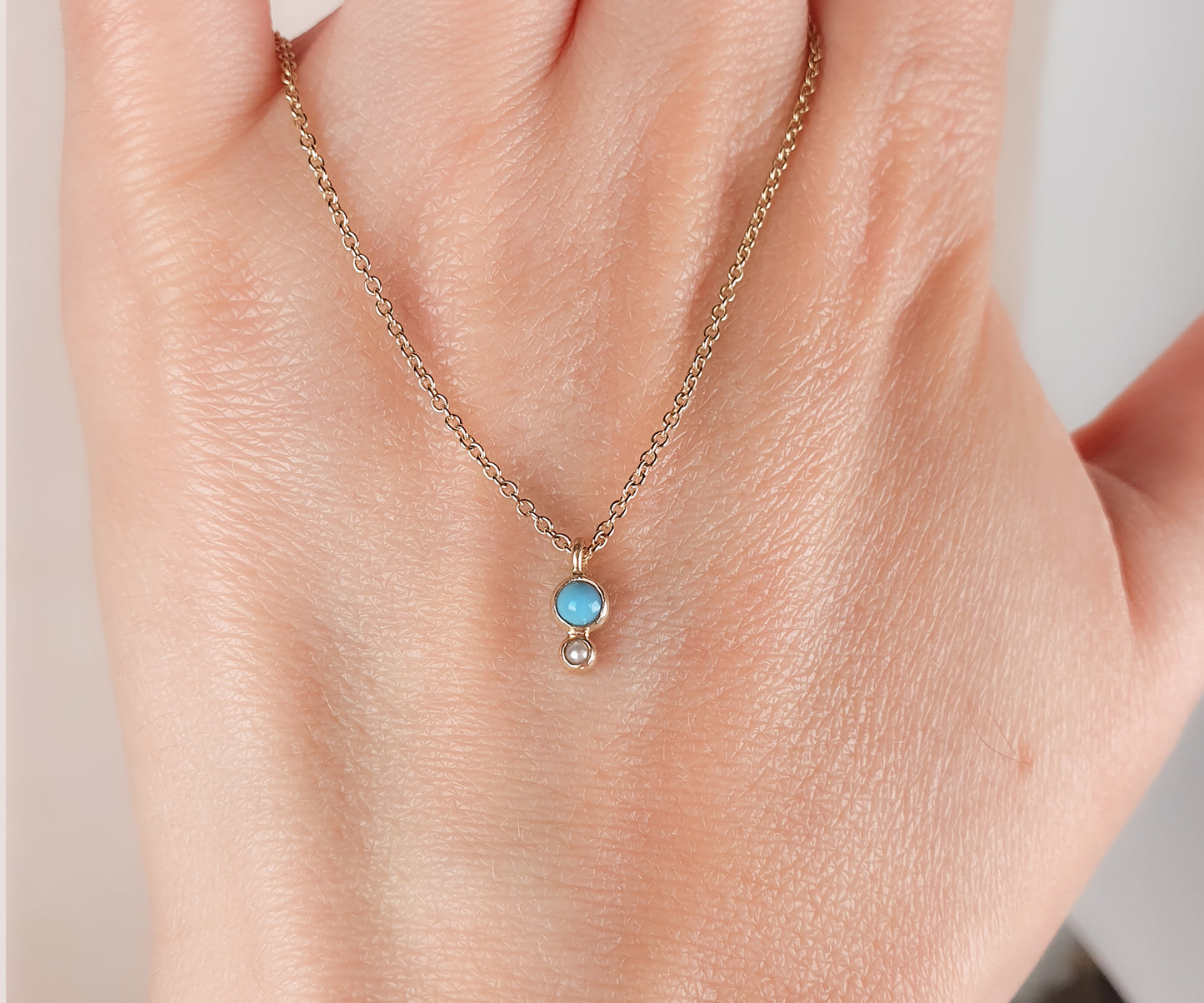 Turquoise and Pearl Double Tata Necklace