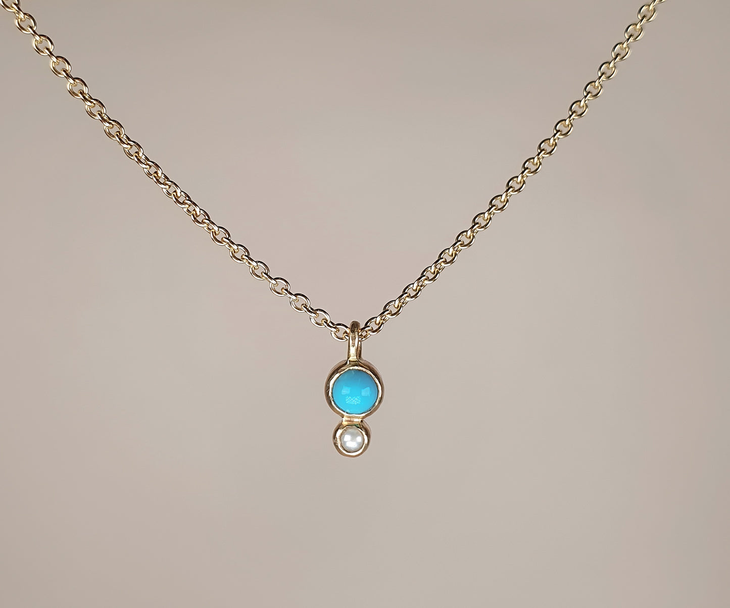 Turquoise and Pearl Double Tata Necklace