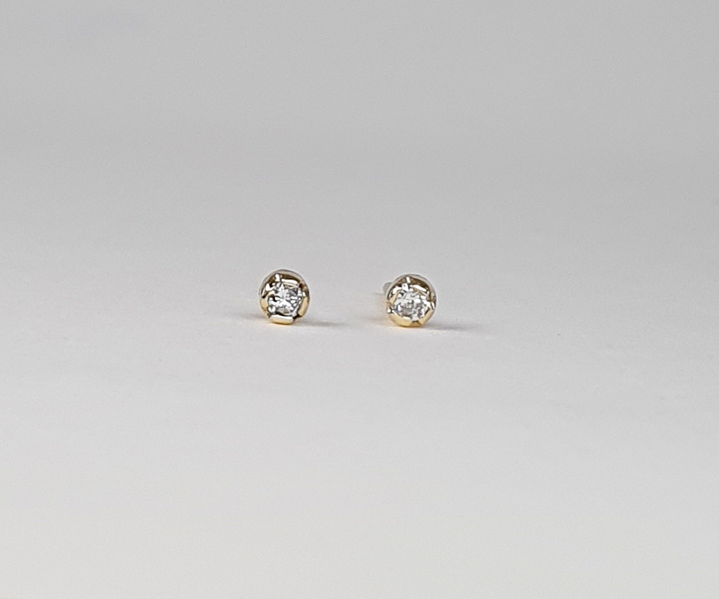 Wee Diamond Gold Stud Earrings