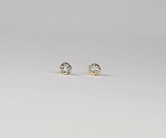Wee Diamond Gold Stud Earrings
