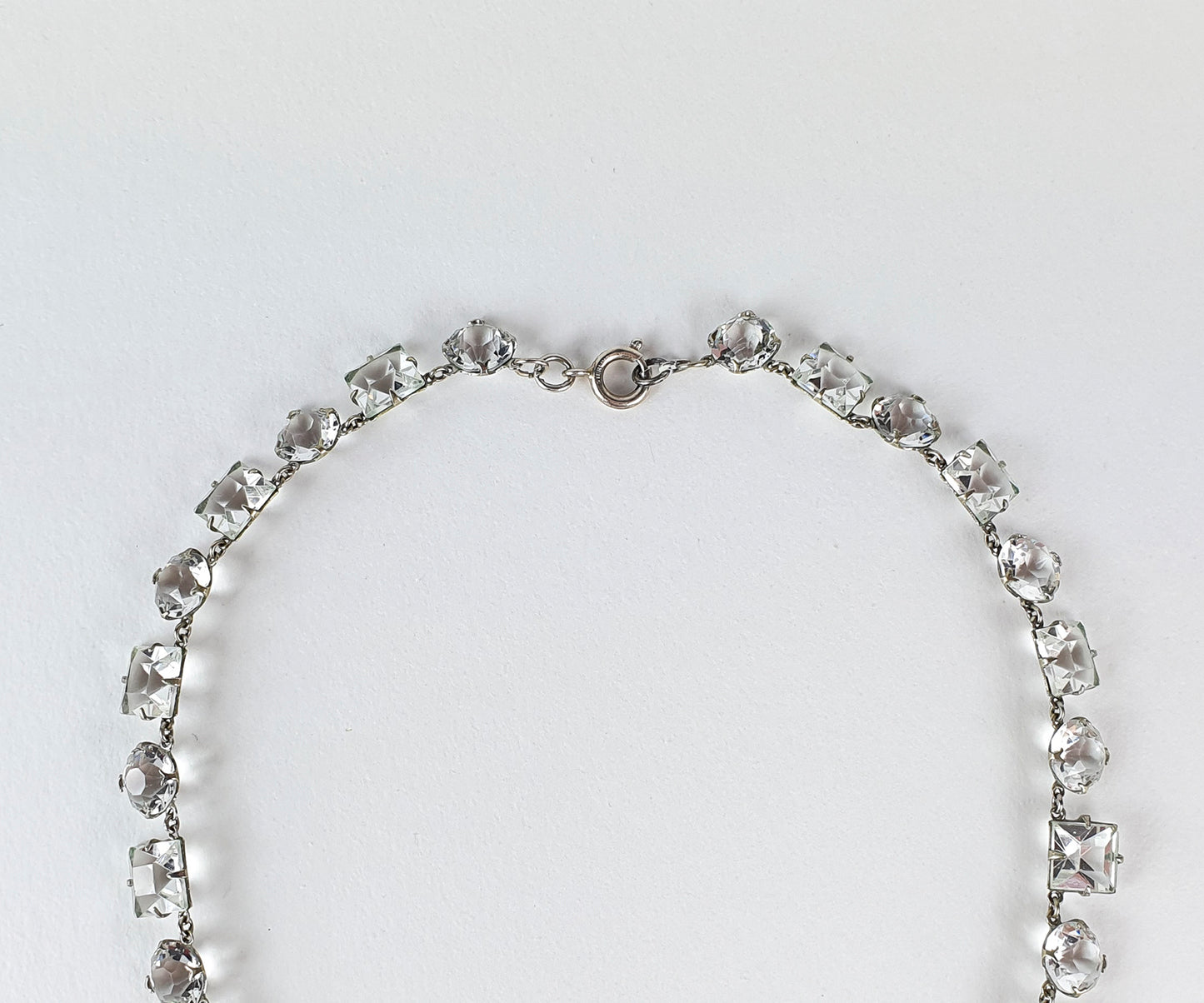 Art Deco 1920s Clear Paste Riviere Necklace