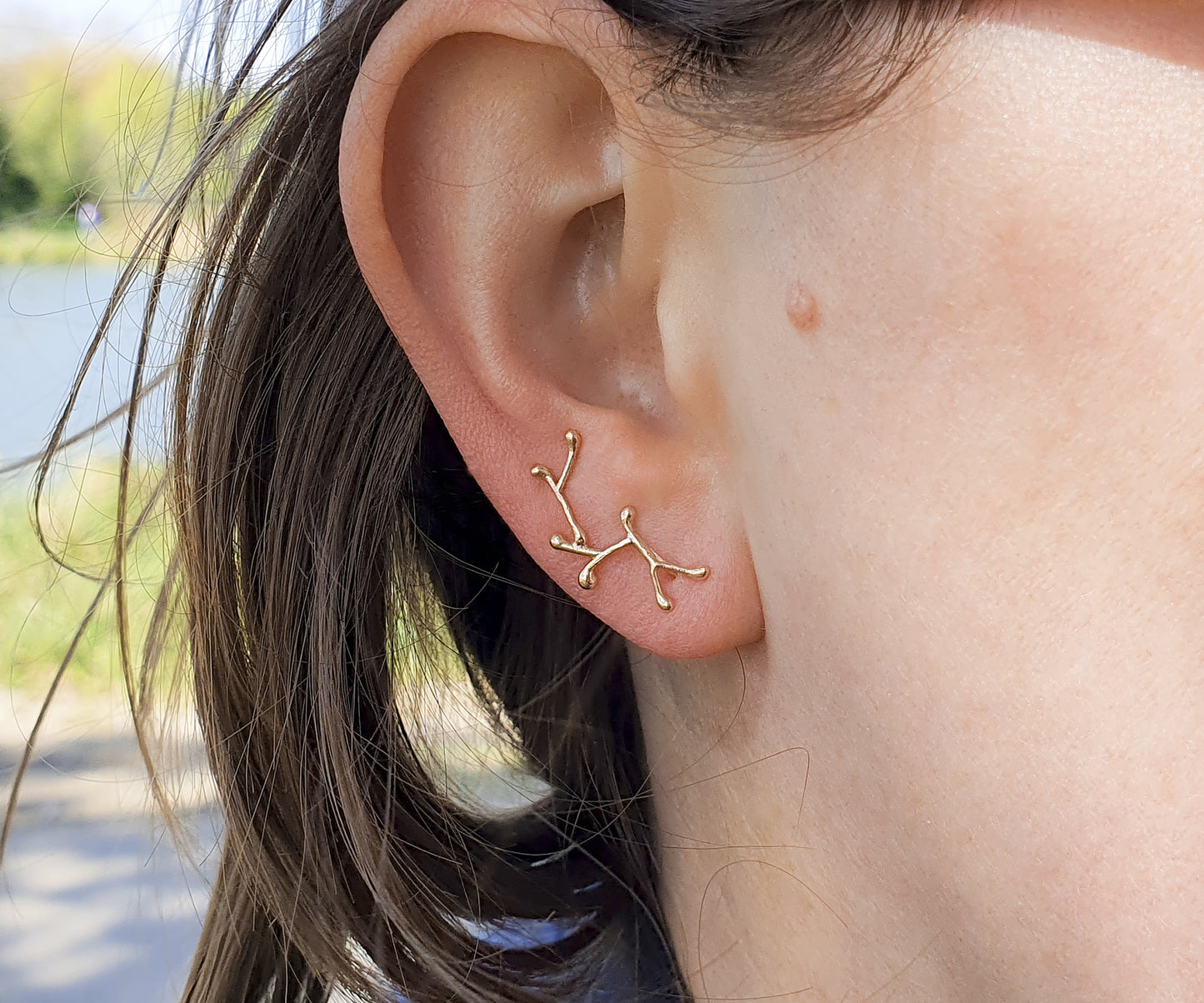 Splash Climber Earrings in Gold