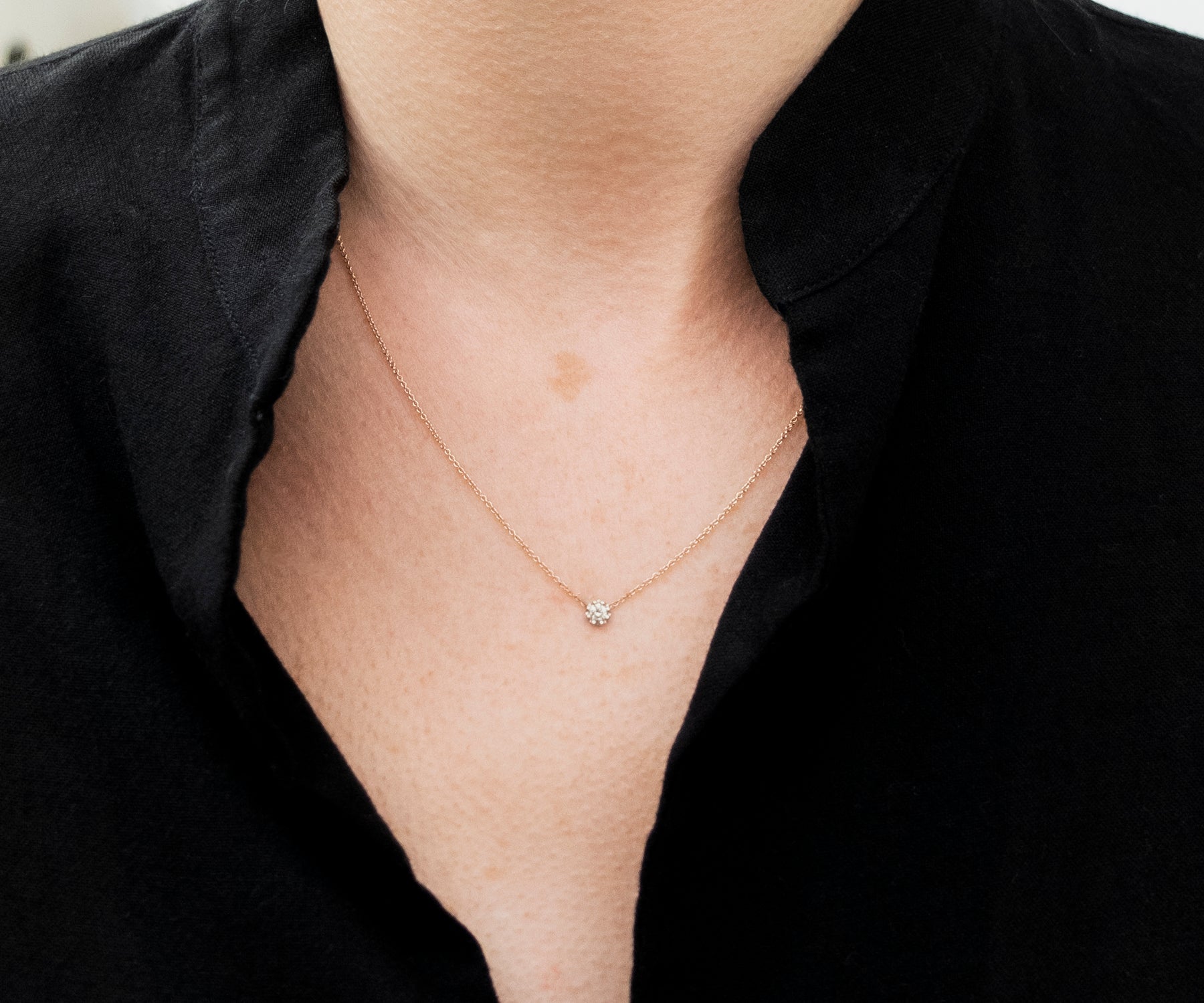 Molo Me Gold Diamond Kora Necklace front view on Maga