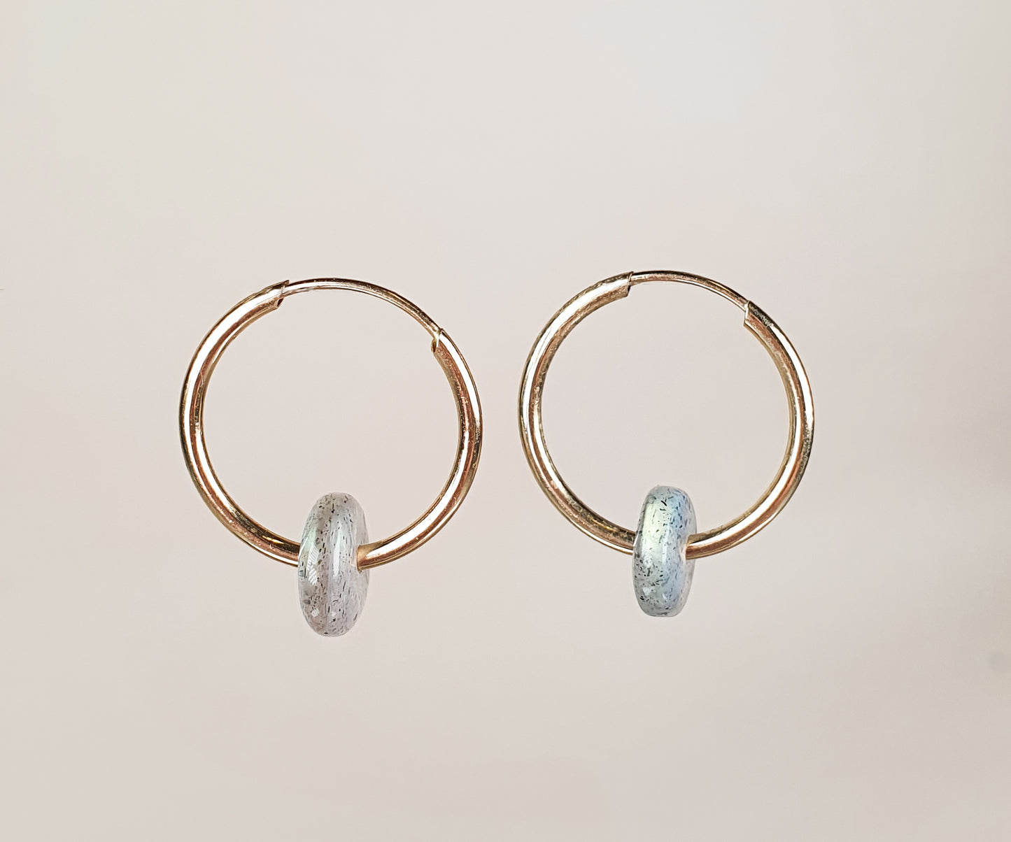 Mama Ania Labradorite and Gold Hoops