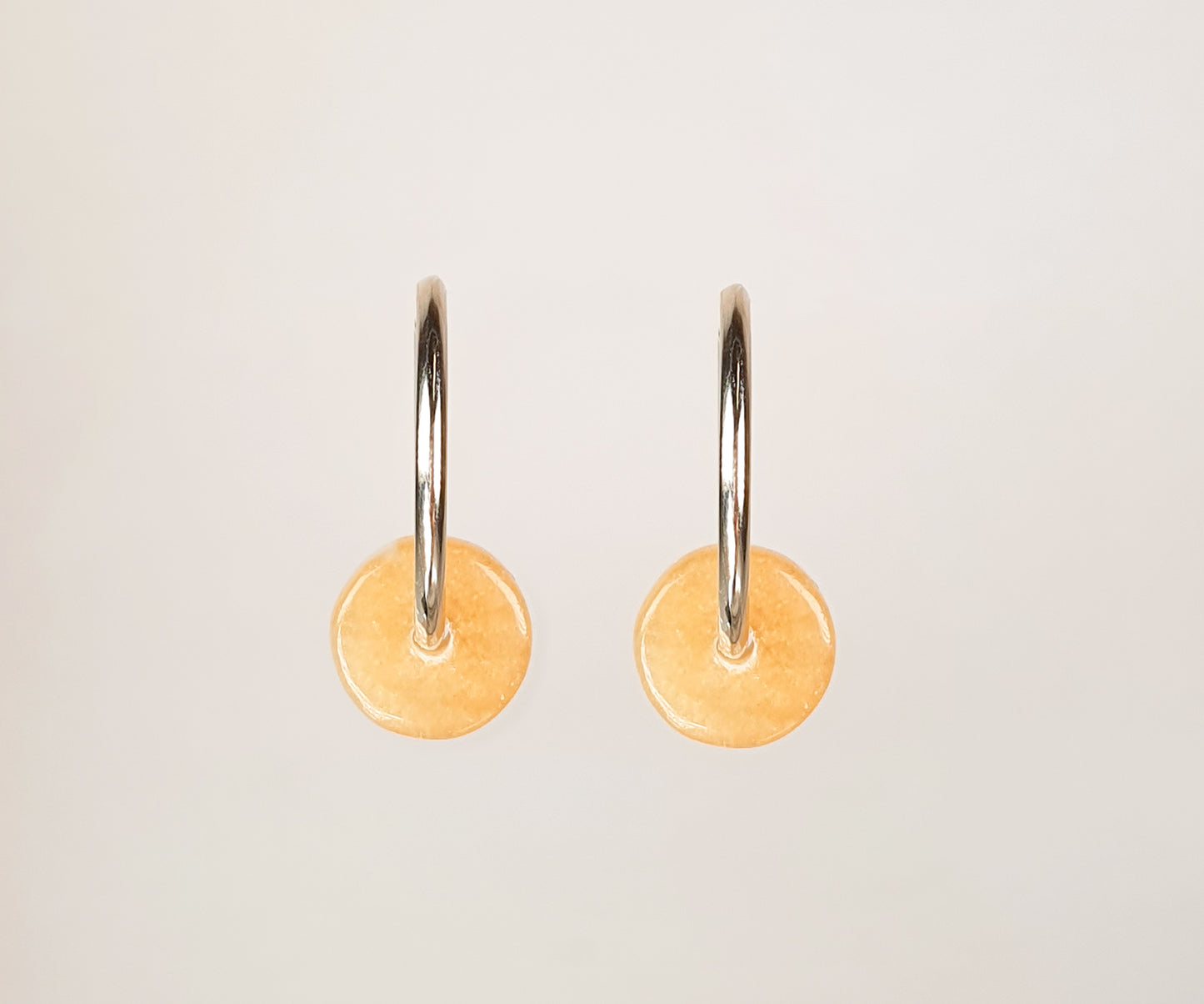 Mama Ania Yellow Jade Gold Hoops