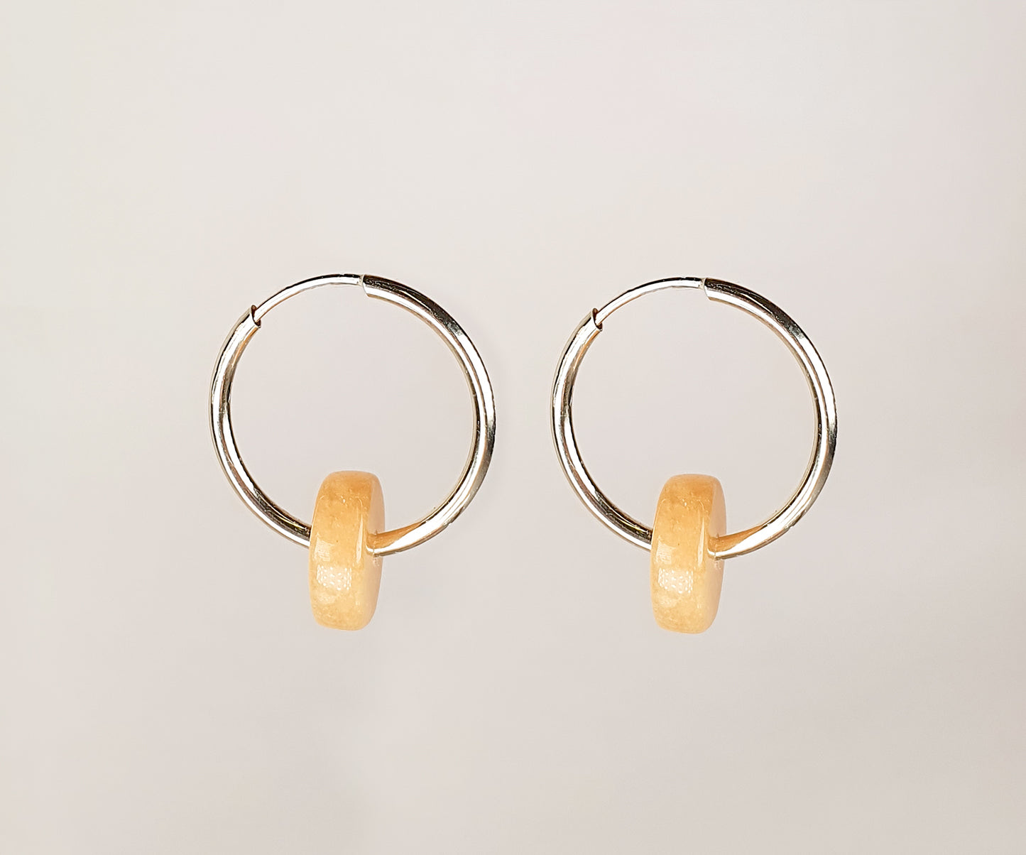 Mama Ania Yellow Jade Gold Hoops
