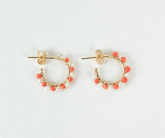 Circus Aga Hoops with Coral and Pearl