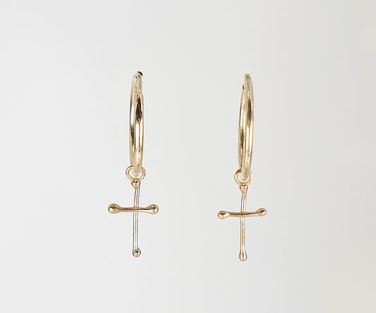 Kleks Cross Hoop Earrings