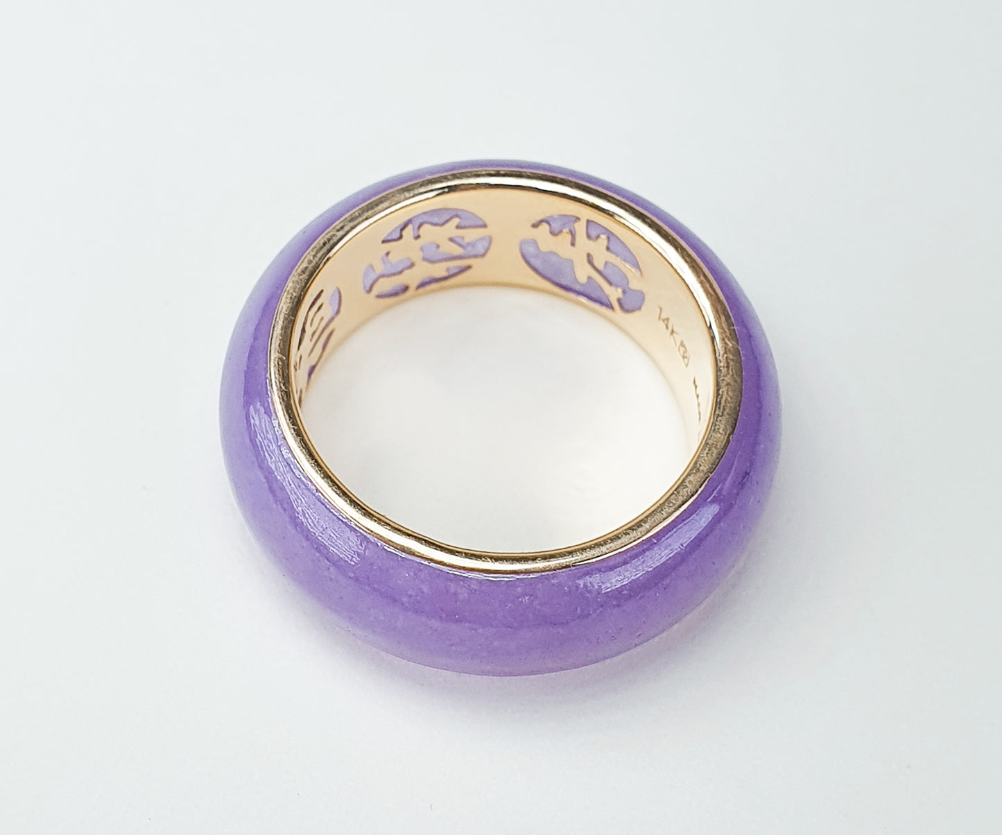 Lavender Jadeite Hololith Ring