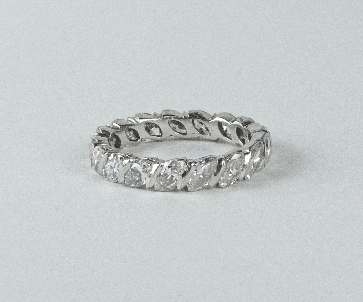 Vintage Marquise Diamond Eternity Ring in White Gold