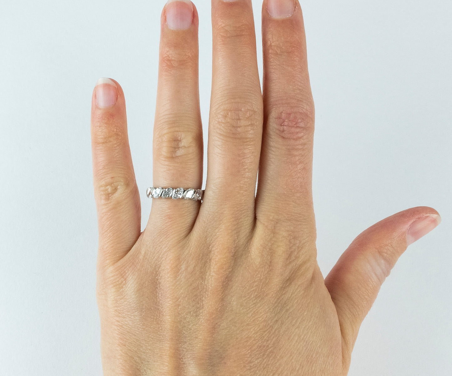 Vintage Marquise Diamond Eternity Ring in White Gold