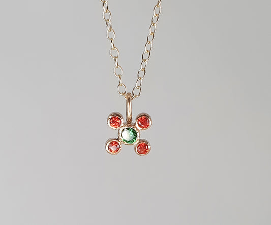 Orange Sapphire and Tsavorite Tata Necklace