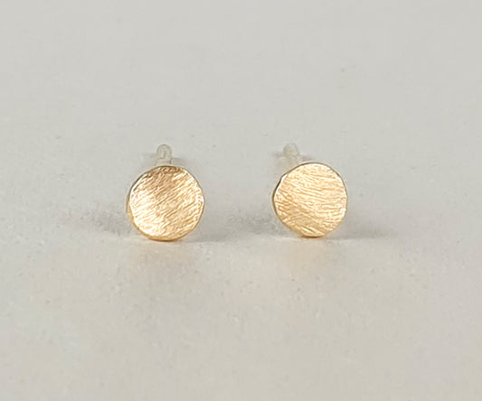Disc Stud Earrings in 9ct Gold