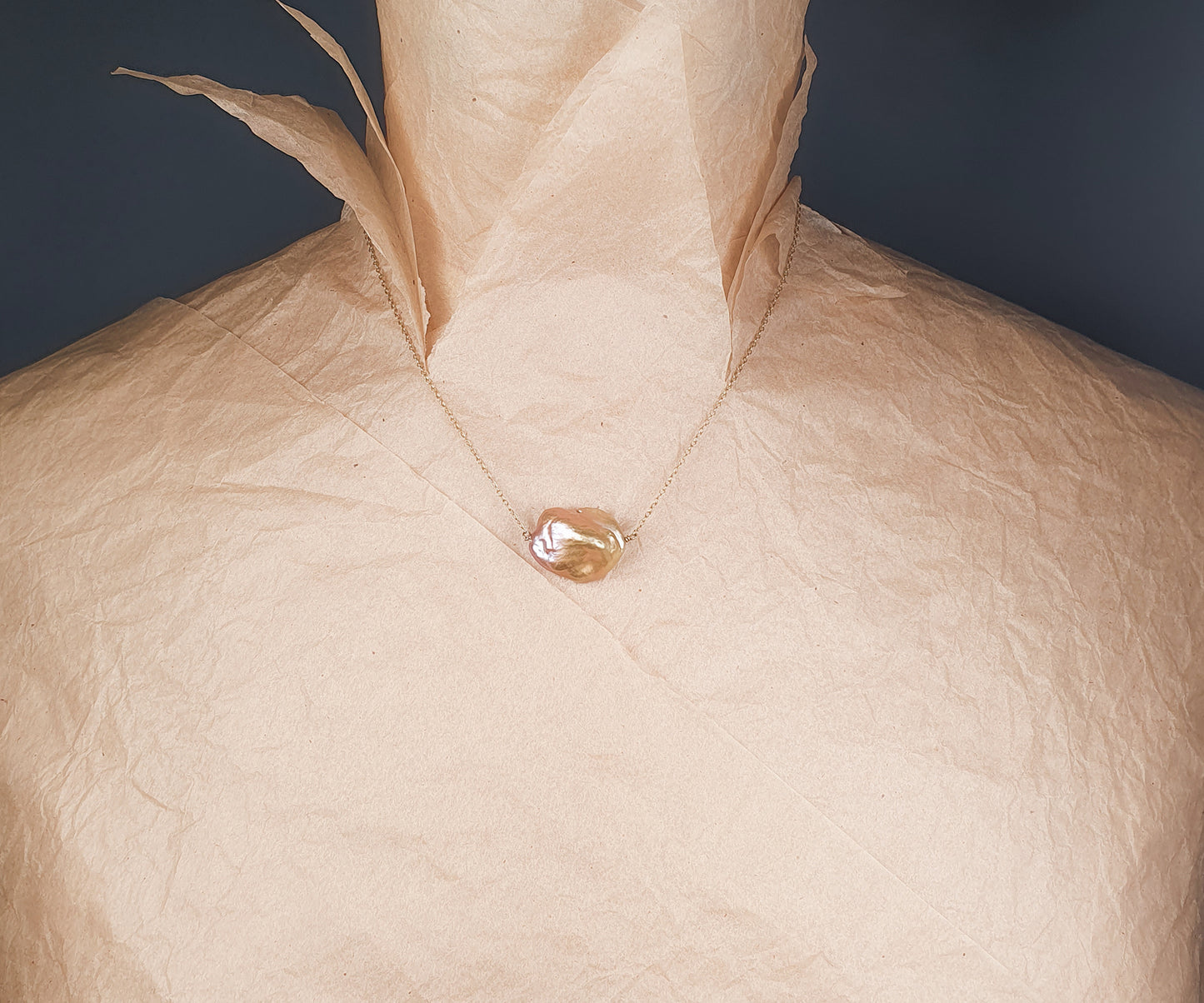 Big Flat(ish) Purple Baroque and Gold Necklace